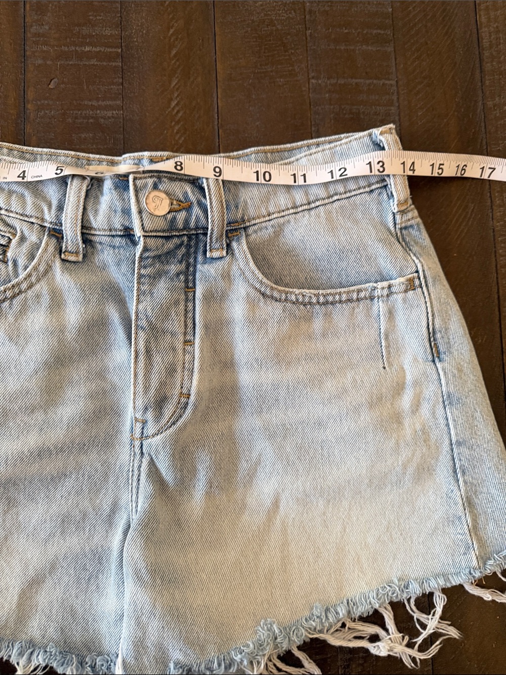 Anthropologie Pilcro Light Blue Frayed Hem Denim Shorts - Picture 7 of 11